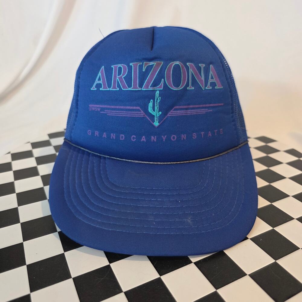 Vintage Arizona Grand Canyon State Supreme Foam Trucker Hat Blue OSFA